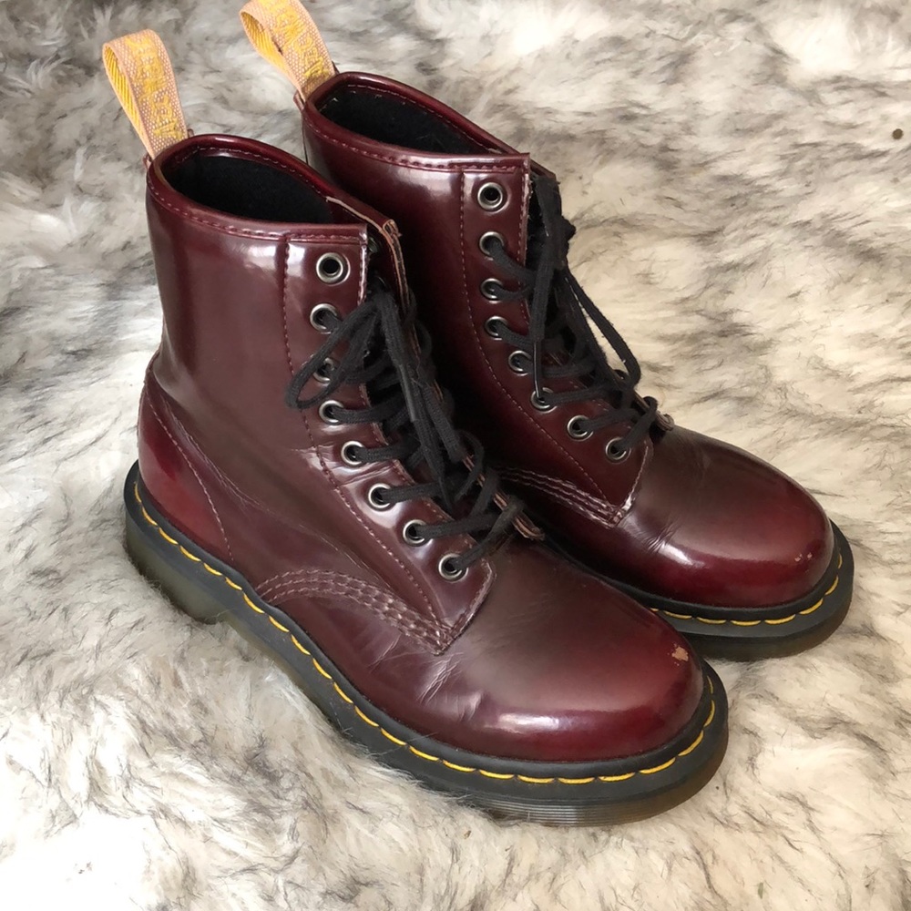 Dr Martens Cherry Red Vegan Boot 1460